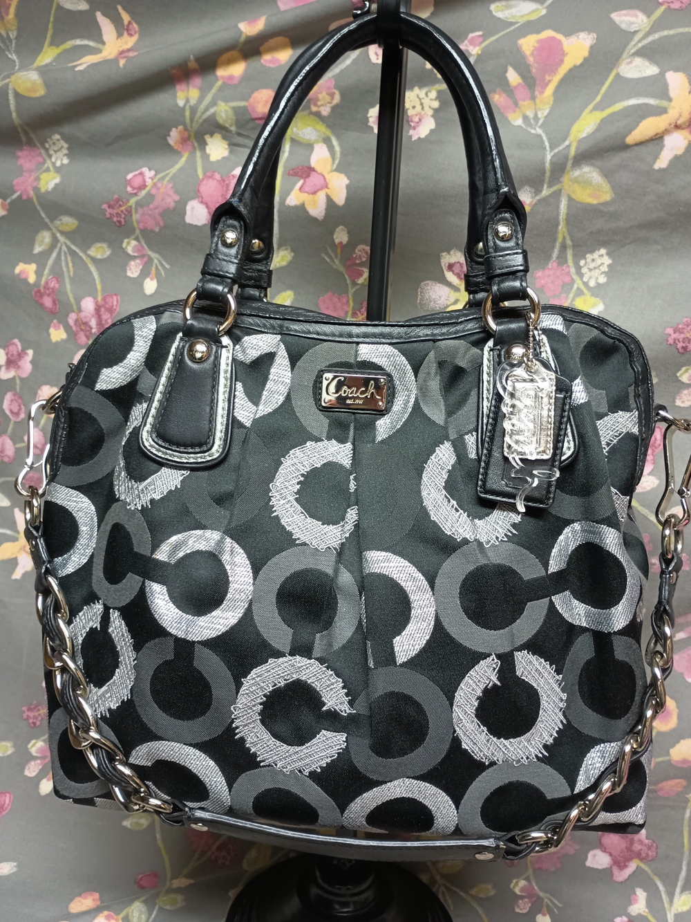 Coach Madison Op Art Lurex Satchel Tote Bag - Complete w/ Strap & Tags